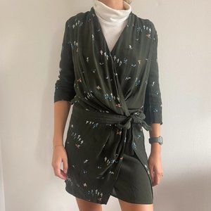 Comptoir des Cotonniers Dark Green Wrap Dress